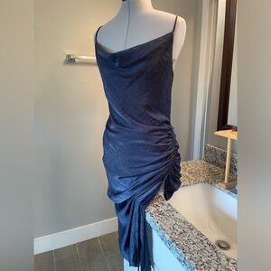 Zara asymmetrical ruched dress